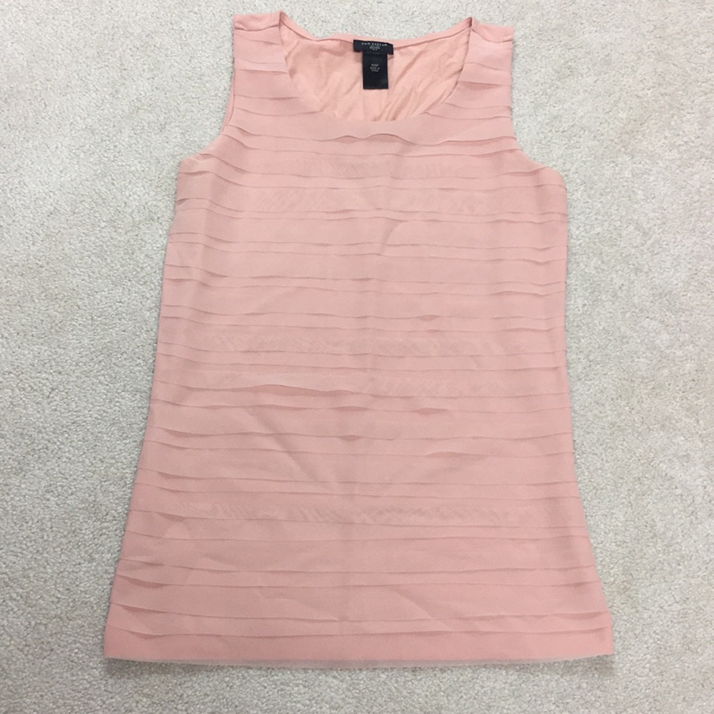 Ann Taylor layered chiffon tank blush pink ❤️